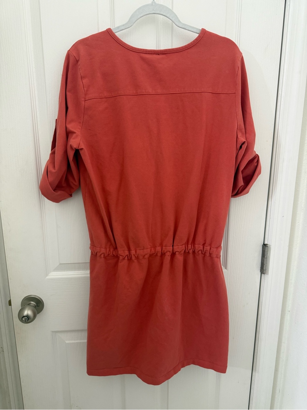 Women with control Terracotta snap Front Drawstring Tunic. Size XL - Picture 2 of 4